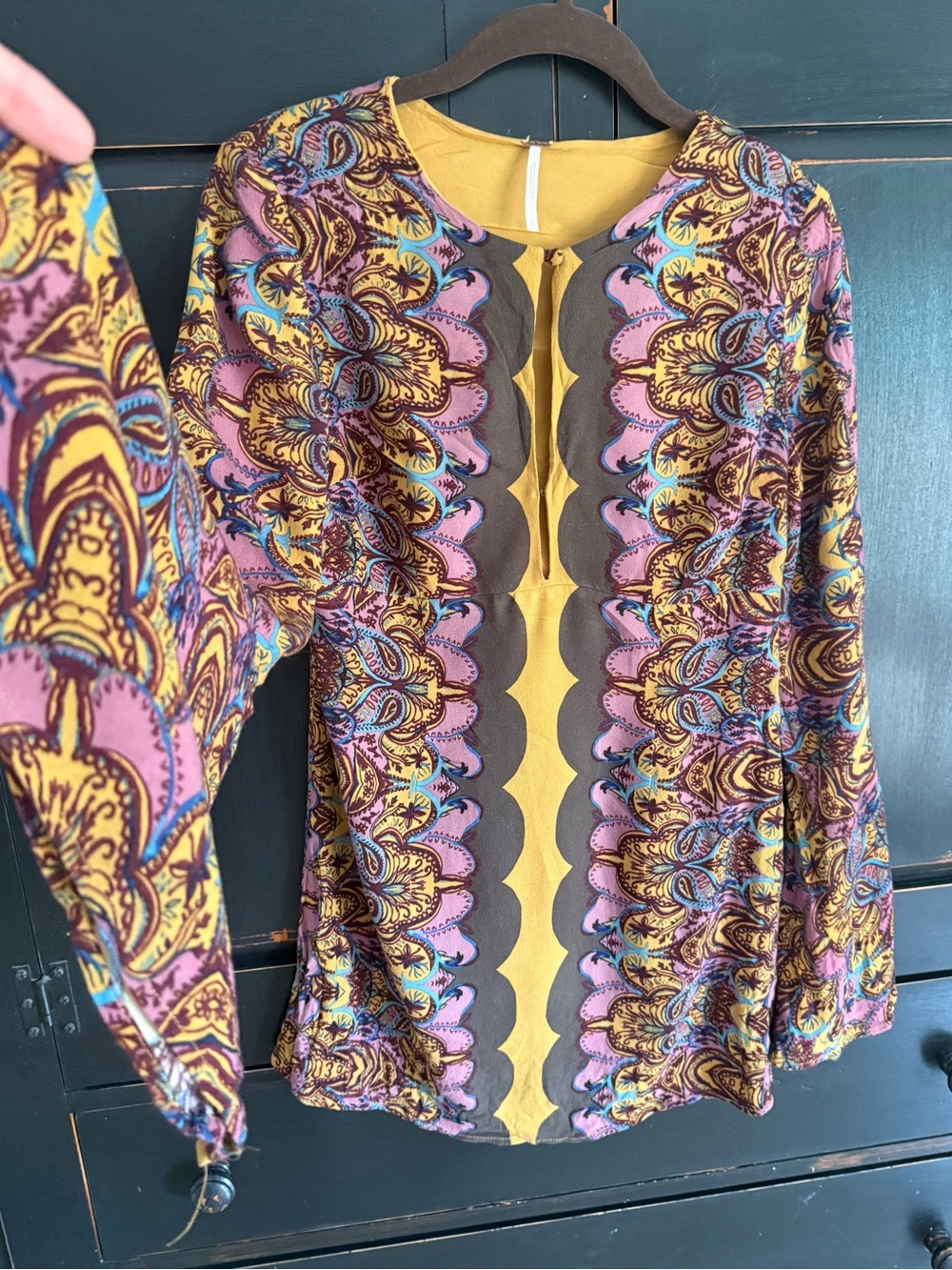 Free People Multicolor Long-Sleeve Blouse